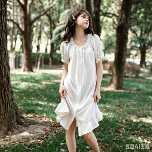 Tencel Off-the shoulder Ruffled Nightgown